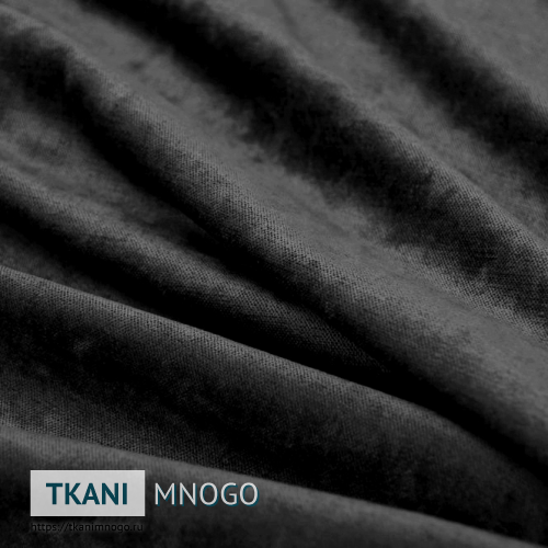 Фото внешнего вида велюра “7” (однотонный черный)