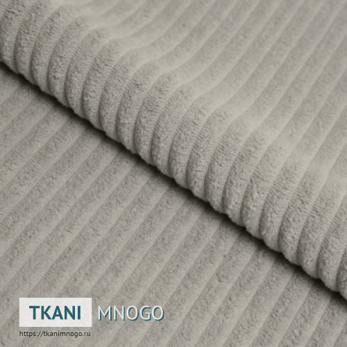 Фото ткани велюра “81” (однотонный, полоса серый)